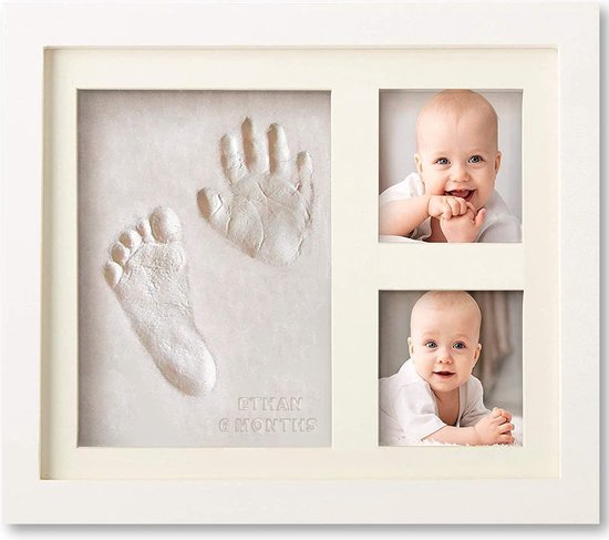 Baby Fotolijst - Gipsafdruk baby - Klei Afdruk Baby Voet en Hand - Kraamcadeau Jongen of Meisje - Babyshower - Kraampakket/Geboorte Cadeau - Baby Art - Cadeau voor Man & Vrouw