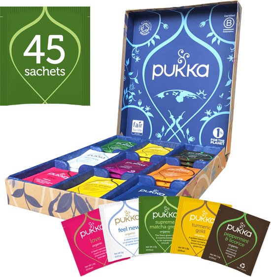 Pukka Kruidenthee - Thee - Hero Selectie Cadeaubox - 45 theezakjes - 9 smaken - Geschenkverpakking - Pukka