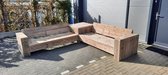 Hoekbank “Garden luxe” van Gebruikt steigerhout - 285x285cm - 6 persoons