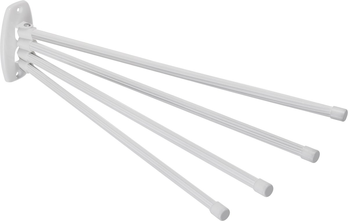 ABJ Handdoekhouder Handdoekrek met beweegbare Armen 45cm incl. montageset 4-armig Wit