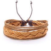 Embrace-it - gevlochten / geweven Armband lederen - verstelbaar - cadeau voor man - Vaderdag kado - cadeautjes vader - verjaardag