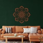 Wanddecoratie | Mandala    | Metal - Wall Art | Muurdecoratie | Woonkamer |Bruin| 90x90cm