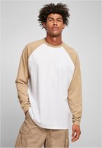 Urban Classics Longsleeve shirt -3XL- Organic Oversized Raglan Wit/Beige
