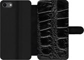 Bookcase Geschikt voor iPhone SE 2020 telefoonhoesje - Dierenprint - Krokodillen - Leer - Met vakjes - Wallet case met magneetsluiting
