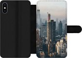 Bookcase Geschikt voor iPhone XS Max telefoonhoesje - New York - Skyline - Amerika - Met vakjes - Wallet case met magneetsluiting