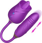 GAVURY PURPLE INTENSE VIBRATOR – Mannen en Vrouwen -  Likt en Stotend – 10 Vibratie Standen – Paarse Siliconen Vibrator - Clitoris Stimulator – Intense Sex Orgasme – Thrusting Dild