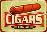 Spreukbord - Cigars Sigaren - Tabak - Hout - Vintage - Retro - Bord - Tekstbord - Wandbord - Wanddecoratie - Muurdecoratie - Cafe - Bar - Man - Cave