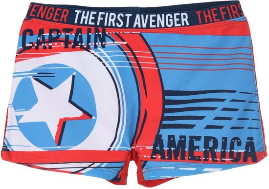 Marvel Avengers Captain America - maillot de bain - boxer de bain - rouge - 104 cm - 4 ans