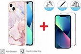 2-In-1 Screenprotector Hoesje Bescherming Set Geschikt Voor Xiaomi Poco X3 NFC / X3 Pro - Full Cover 3D Edge Tempered Glass Screen Protector Met Siliconen Back Bescherm Hoes Case -