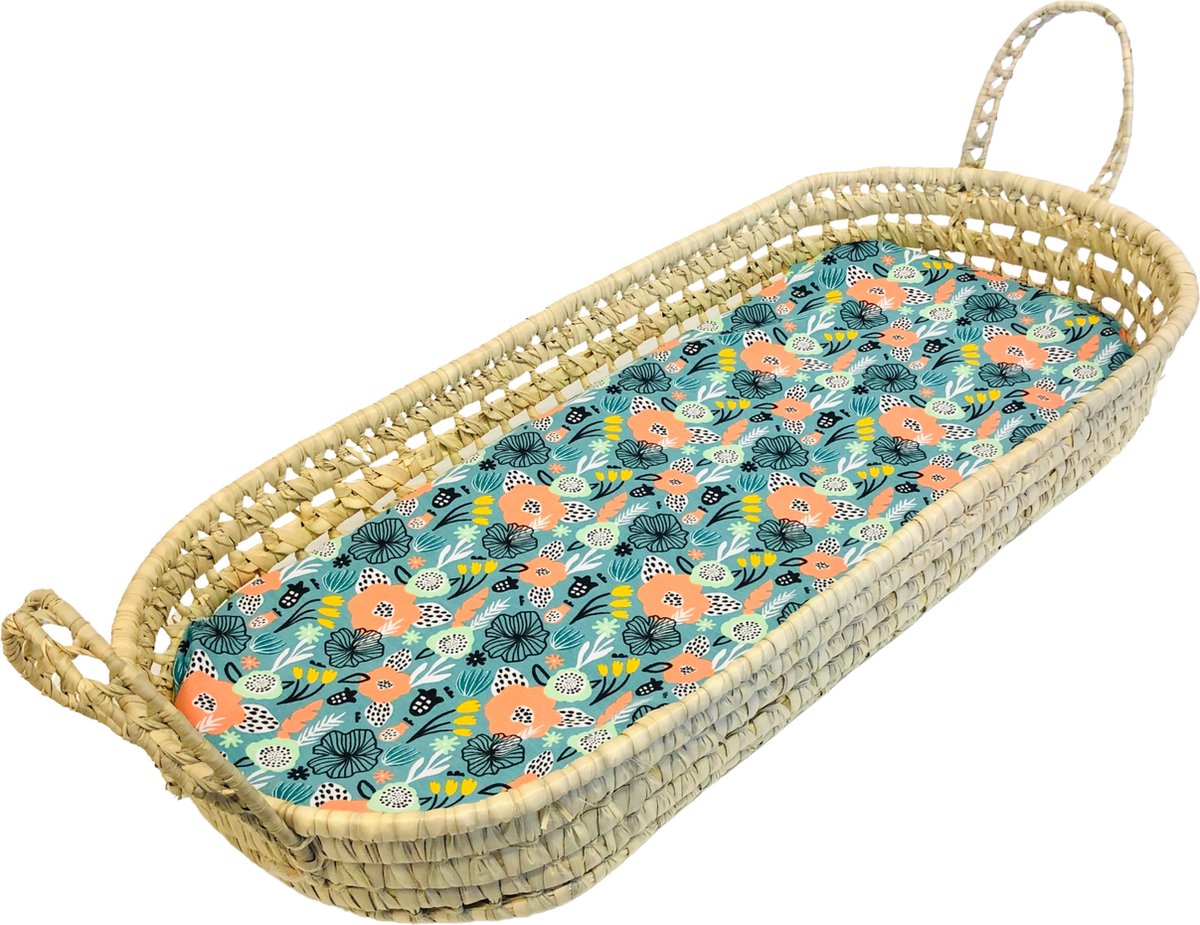 Goedkoopste Mauties Mama - Rieten Verschoonmandhoes Tropische bloemen jersey
