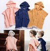 foto van Hydrofiele badcape zalm roze voor 1-3 jaar