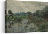 Peinture sur toile Artaza Dans les plaines inondables de l'IJssel - Willem Roelofs - 30x20 - Klein - Art - Impression sur toile