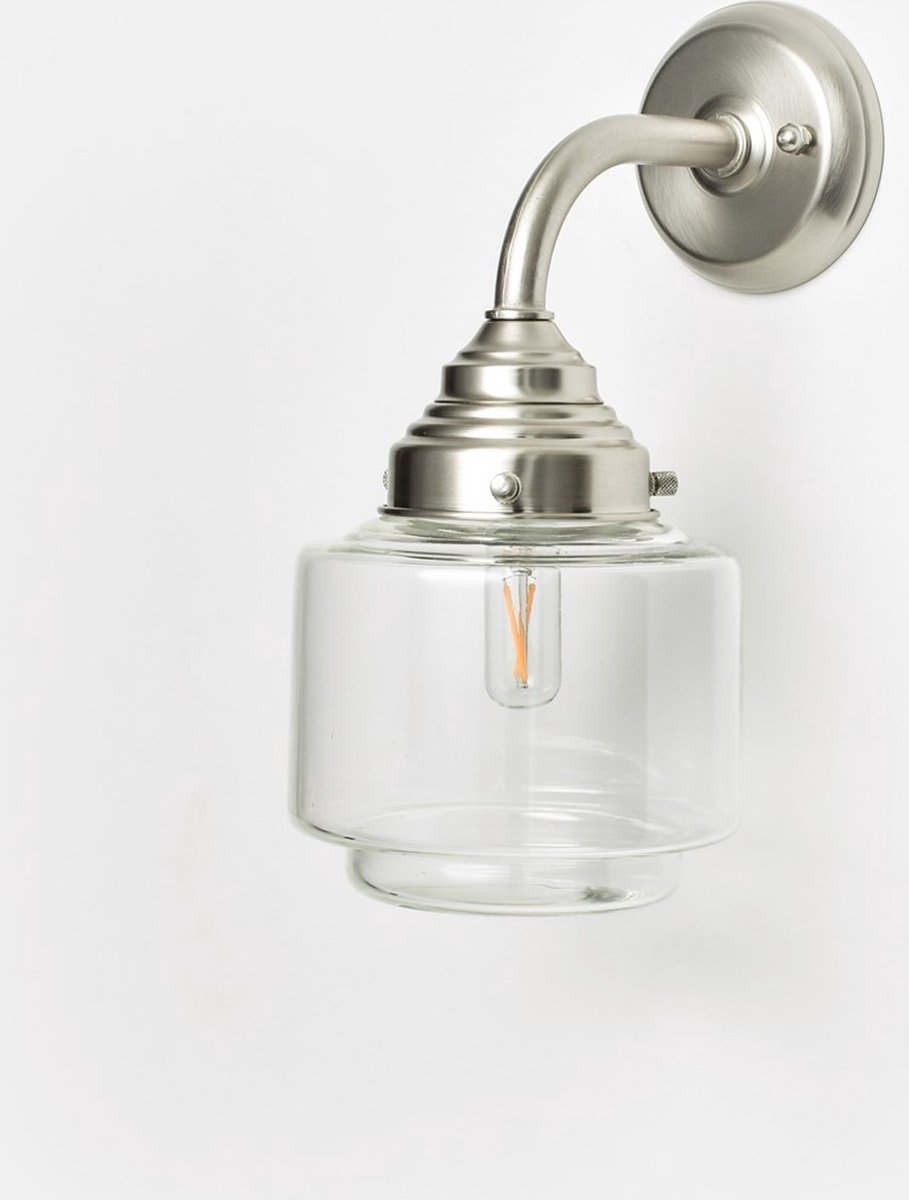 Art Deco Trade - Wandlamp Getrapte Cilinder Small Helder Curve Matnikkel