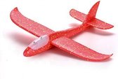 Tozy Zweefvliegtuig met verlichting Rood XL - EXTRA GROOT wegwerp vliegtuig foam - Speelgoed vliegtuig - stuntvliegers - vliegtuig kinderen - buitenspeelgoed - Vliegtuig van verhard foam