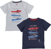 Blue Seven - 2pack - T-shirts - blauw - grijs - met print - Maat 116