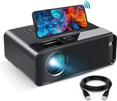 Elephas - Wifi LED Mini-projector - 1080P HD Draagbare Beamer - Ondersteund 200-inch scherm - met Synchronisatie van Smartphones en Tablets - compatibel met Android/iOS/HDMI/USB/SD/VGA - Zwar