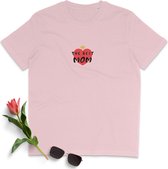 T Shirt Dames - De Beste Moeder - Korte Mouw - Roze - Maat XXL