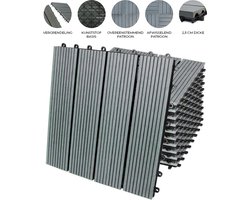 Hkc terrastegels - grijs - 30x30 cm - 33 stuks klik-klaar