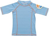 Ducksday - UV Zwemshirt - korte mouw - blauw -  voor kinderen - unisex - True blue - 110/116