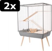 2x NEO COSY CAGE GRIJS 78X48X80CM