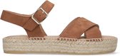 Manfield - Dames - Cognac suède sandalen - Maat 38