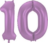 Folieballon 10 jaar metallic paars 86cm