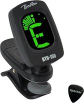 Boston Stemapparaat Chromatische Clip On Tuner BTU-150 Met Specter plectrum - Gitaar - Bas - Viool - Ukelele - Chromatisch