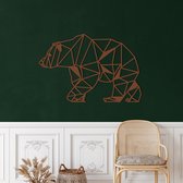 Wanddecoratie |Geometrische Beer /  Geometric Bear  decor | Metal - Wall Art | Muurdecoratie | Woonkamer |Bronze| 90x60cm