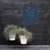 MOODZ design | Tuinposter | Buitenposter | Illustratie natuur 1 | 50 x 70 cm | Blauw