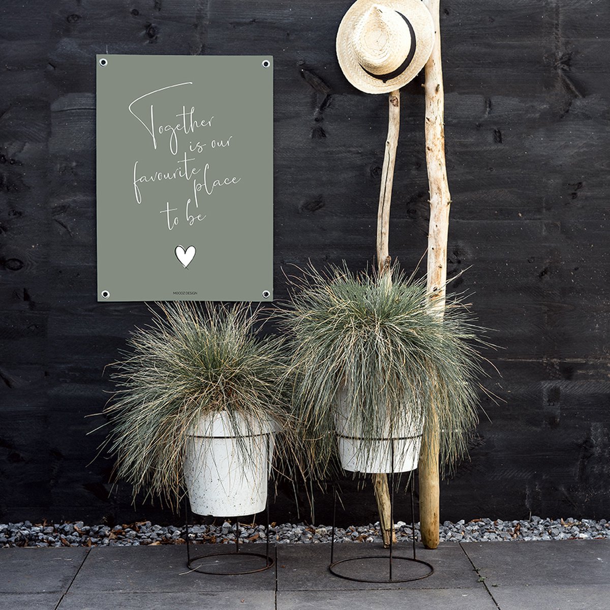 MOODZ design | Tuinposter | Buitenposter | Together is our favourite place to be | 50 x 70 cm | Groen