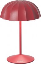Sompex Tafellamp Ombrellino | Led | Rood - indoor / outdoor / voor binnen en buiten met oplaadstation USB voor draadloos opladen - 2700-3000k - kleur in warm of koel wit instelbaar - Design a
