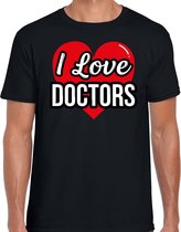 I love doctors verkleed t-shirt zwart - heren - Verkleed outfit / kleding XXL