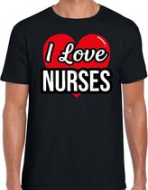 I love nurses verkleed t-shirt zwart - heren - Verkleed outfit / kleding XXL