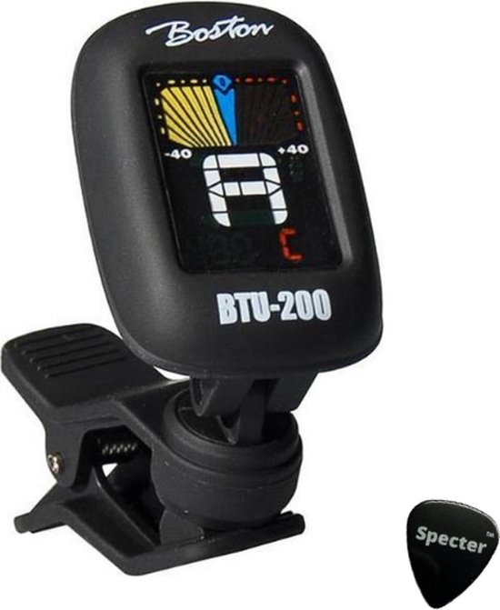 Foto: Boston stemapparaat chromatische clip on tuner btu 200 met specter plectrum gitaar bas viool ukelele chromatisch