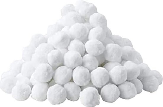 Luxiqo® Filterballen – 700g Filterwatten – Zwembad – Aquarium – Vijver – Zandfiltersysteem – Filterballen voor Zwembad – Aqualoon – Wit – Doorsnede 5 cm