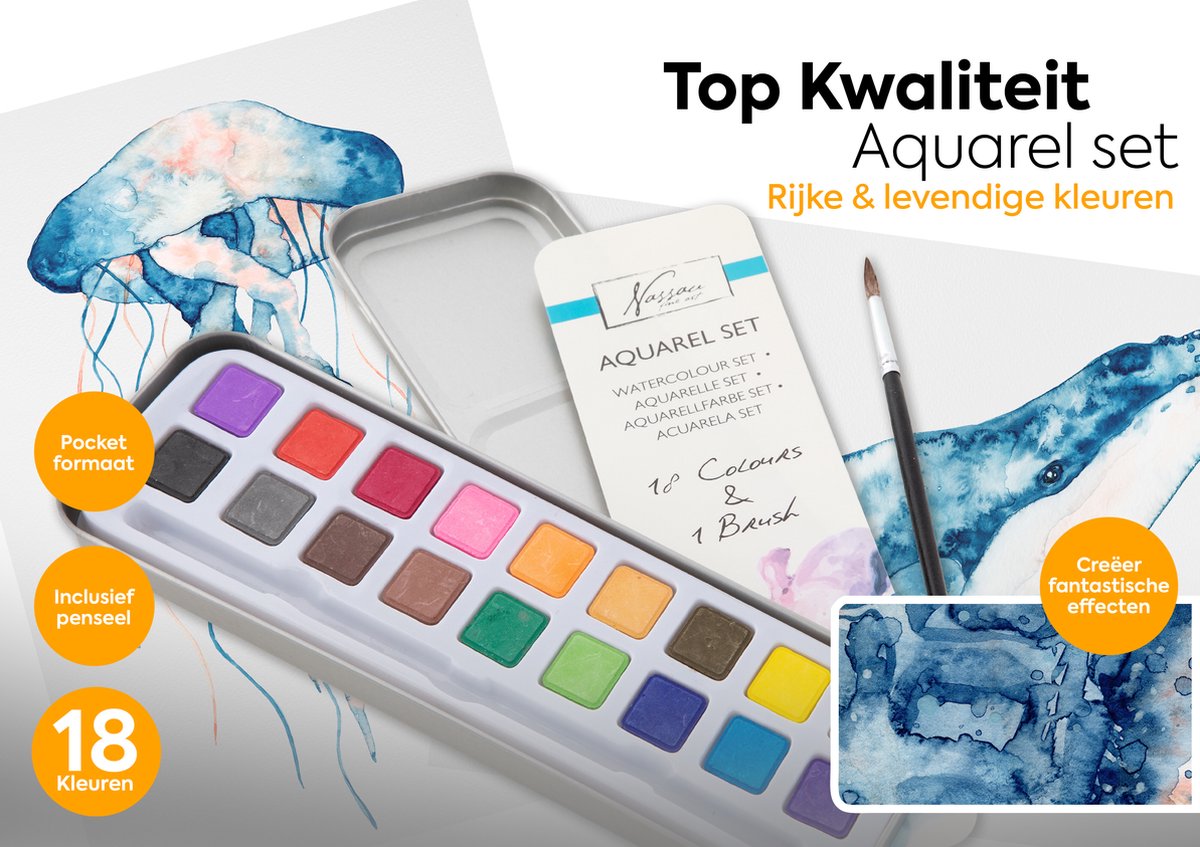 Nassau Fine Art Aquarel Paint Kit 18-set