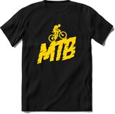 MTB Rider | TSK Studio Mountainbike kleding Sport T-Shirt | Neon Geel | Heren / Dames | Perfect MTB Verjaardag Cadeau Shirt Maat XXL