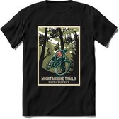 Mountainbike Trails | TSK Studio Mountainbike kleding Sport T-Shirt | Groen | Heren / Dames | Perfect MTB Verjaardag Cadeau Shirt Maat S