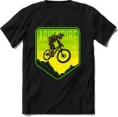 Adventure | TSK Studio Mountainbike kleding Sport T-Shirt | Limegroen | Heren / Dames | Perfect MTB Verjaardag Cadeau Shirt Maat M