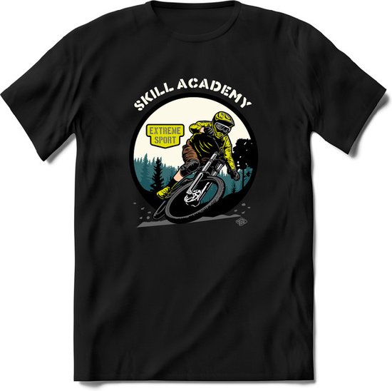 Skill Academy | TSK Studio Mountainbike kleding Sport T-Shirt | Geel | Heren / Dames | Perfect MTB Verjaardag Cadeau Shirt Maat S