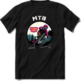 MTB | TSK Studio Mountainbike kleding Sport T-Shirt | Roze | Heren / Dames | Perfect MTB Verjaardag Cadeau Shirt Maat 3XL