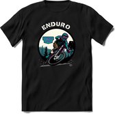 Enduro | TSK Studio Mountainbike kleding Sport T-Shirt | Blauw - Paars | Heren / Dames | Perfect MTB Verjaardag Cadeau Shirt Maat L