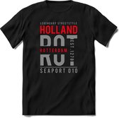 Rotterdam - Holland | TSK Original & vintage | T-Shirt Heren - Dames | Zilver - Rood | Perfect Cadeau Shirt | Grappige Spreuken - Zinnen - Teksten | Maat M