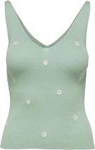 Jacqueline de Yong Top Jdynanna S/l Embroidery Top Knt 15257194 Frosty Green/w Daisy Em Dames Maat - XS