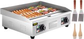 BeBetter®| Elektrische Grillplaat - Bakplaat Horeca - Elektrische Barbecue - RVS
