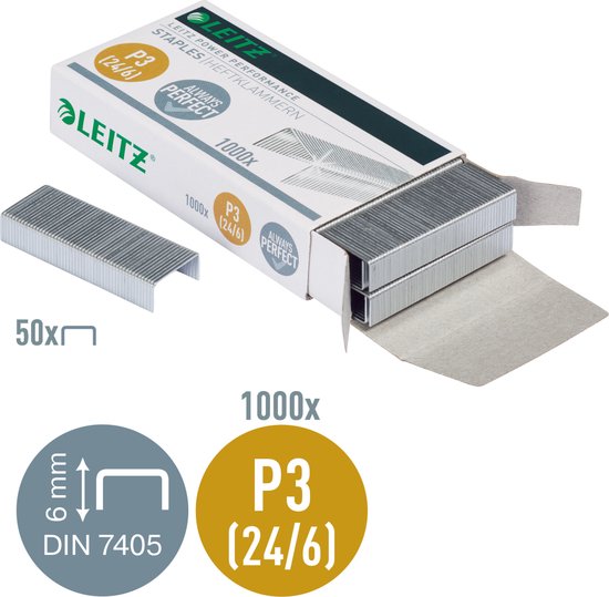 Leitz nietjes 24/6 doos van 1000