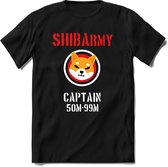 Shiba inu army captain T-Shirt | Shib Crypto ethereum kleding Kado Heren / Dames | Perfect cryptocurrency munt Cadeau shirt Maat M