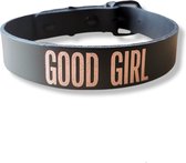 PROVOCATEUR - Leren BDSM Halsband met tekst "GOOD GIRL" - collar - BDSM collar - bondage halsband voor sub - slaven halsband - sexy cadeau - kinky halsband - voor vrouwen - echt le