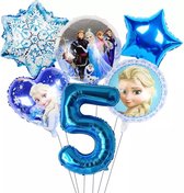 Elsa Bevroren Prinses Folie Ballonnen 1 Set Disney Thema Verjaardagsfeestje Decoraties 32inch Nummer 5