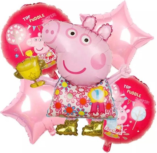 Peppa Pig Folie Ballonnen 5 stuks Cartoon Peppa Figuur Globos Baby Shower Meisje Jongen Gift Verjaardagsfeestje